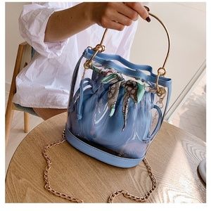 Women's transparent bucket bag